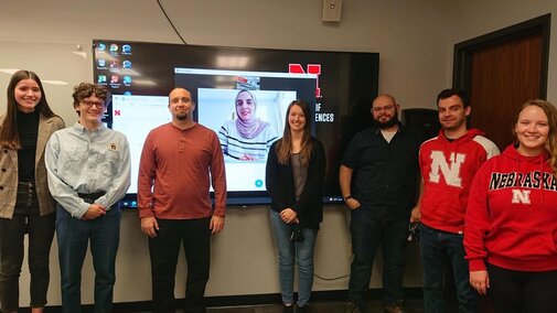 Fall 2021 CNN Lab Members: (L-R) Jessica, Alec, Jeremy, Seima, Rachael, Chris, Mike, Ava